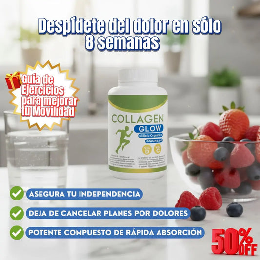 COLLAGEN GLOW – Muévete sin dolor en sólo 8 semanas + Guía de Regalo de Movilidad y Alimentación. Vive una vida sin molestias